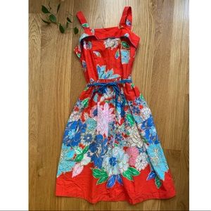 Vintage 1970s Midi Floral Sun Dress, size small